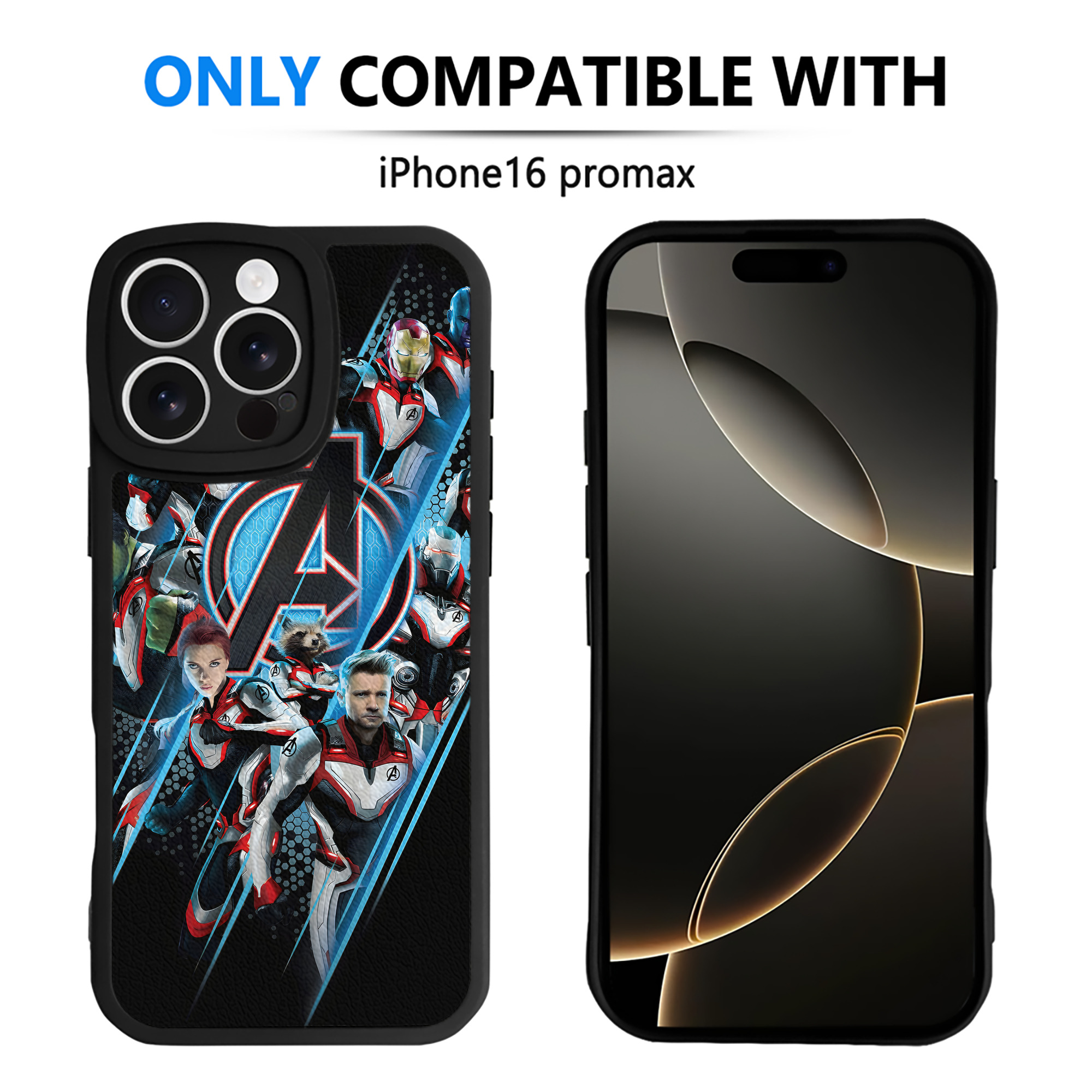（画像用） アベンジャーズ The Avengers 【iPhone 16シリーズ対応】シリコンスマホケース（レザー調） 材質：シリコン